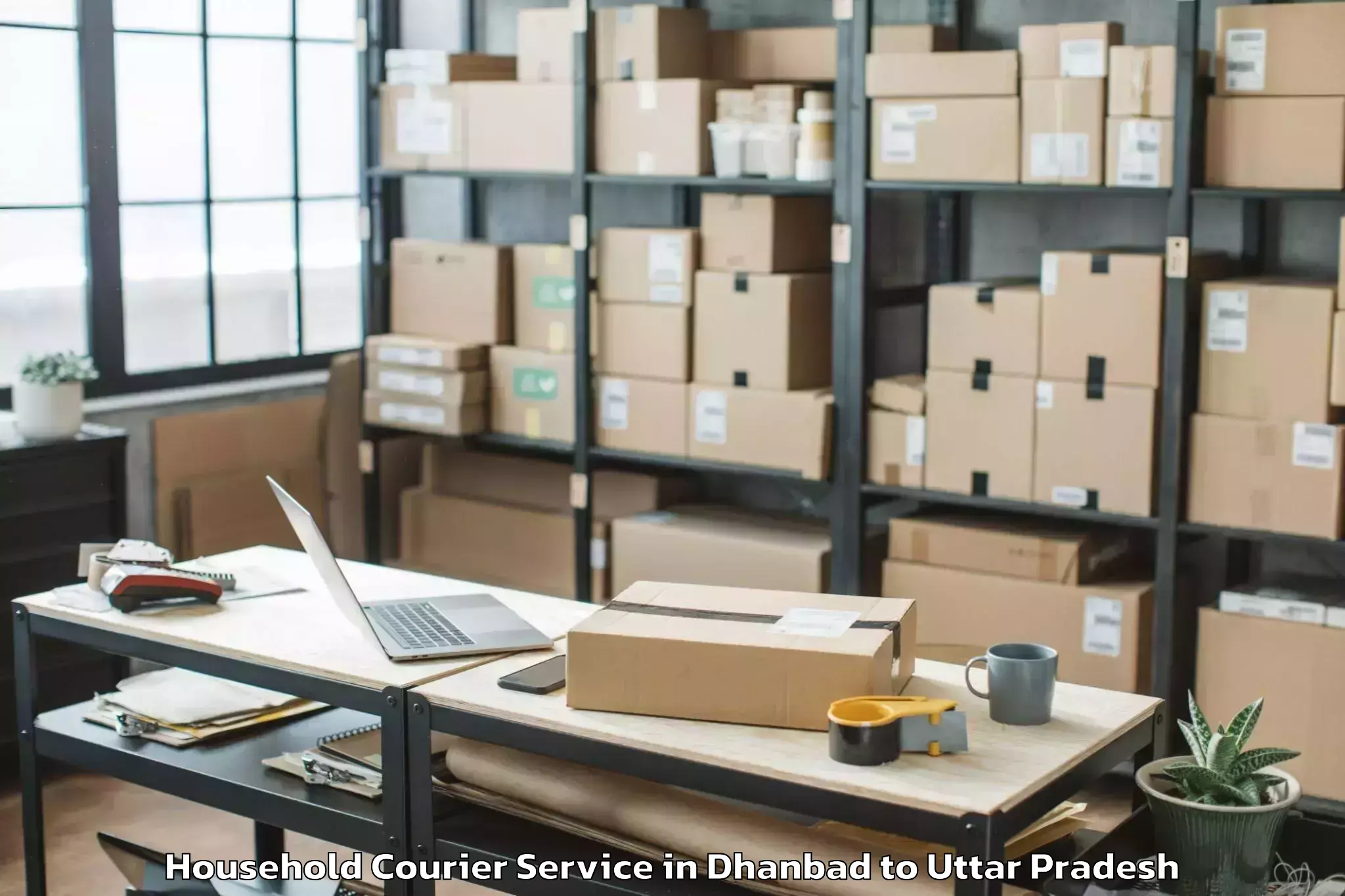 Book Dhanbad to Mahgawan Household Courier Online